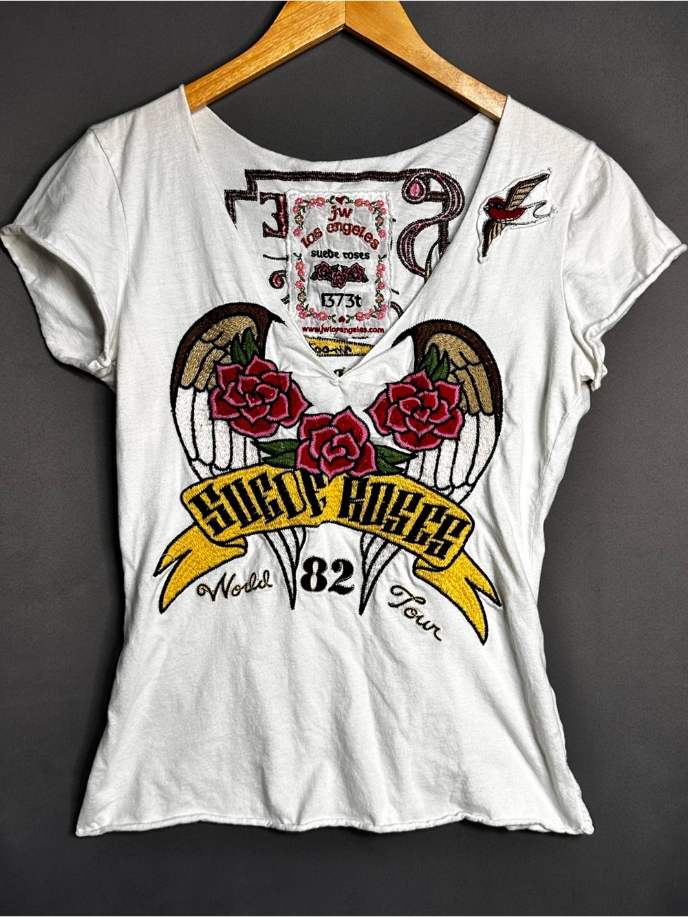 VTG Johnny Was Embroidered Baby Tee Size S